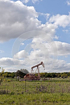 Oil pump on country farm