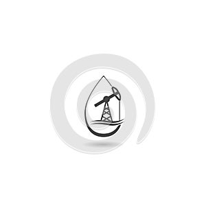 Oil Pump Derrick Logo icon with shadow