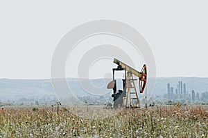 Oil pump on field