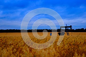 Oil pump in field