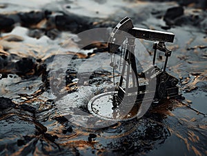 Oil Pump Jack in Oil Field