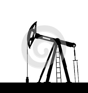 Oil pump jack for petroleum isolated on white background