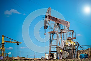 Oil pumpjack, industrial equipment. Rocking machines for power genertion.