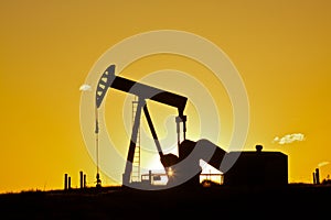 Oil Pumpjack in Sunset