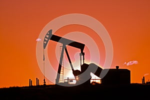 Oil Pumpjack in Sunset