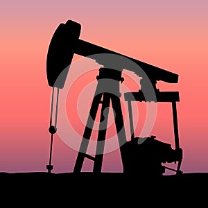 Oil Pumpjack at Sunset