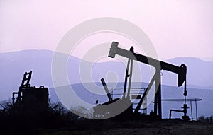 Oil Pumpjack at Sunset