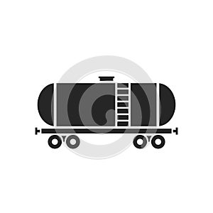 Oil railway tank icon. oil industry and fuel transportation symbol. isolated vector image