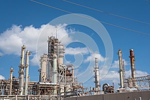 Oil refiner cloud blue sky Corpus Christi, Texas, USA