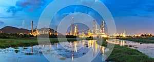Oil refinery and chemical industry with twilight time