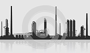 Oil refinery or chemical plant silhouette.