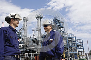 Oil refinery and engineers