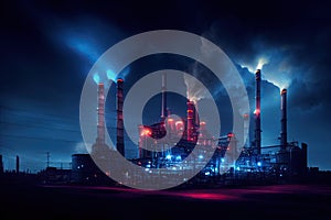 oil refinery factory in the night