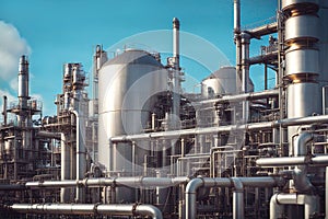 Oil refinery factory, overall view of oil and gas installation