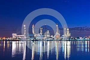 Oil refinery factory at Twilight
