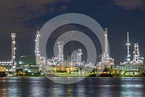 Oil refinery factory at twilight Bangkok Thailand