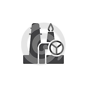 Oil refinery factory vector icon