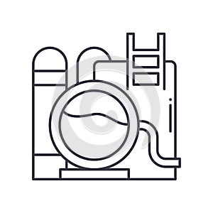 Oil refinery icon, linear isolated illustration, thin line vector, web design sign, outline concept symbol with editable