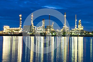 Oil refinery industrial in sunrise