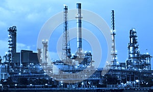 Oil refinery industry in metalic color style use as metal style