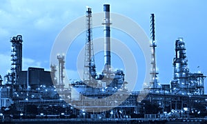 Oil refinery industry in metalic color style use as metal style photo