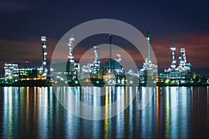 Oil refinery industry plant morning, produces gasoline. oil refinery