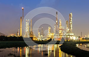 Oil refinery industry with twilight time