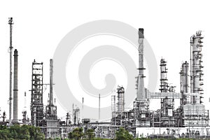 Oil refinery isolate on white background