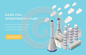 Oil Refinery Isometric Banner