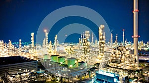 Oil refinery at night