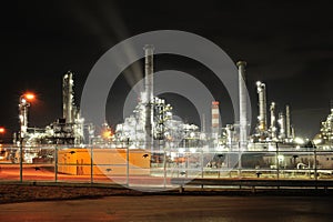 Oil refinery in night