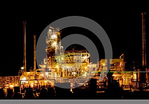 Oil refinery at night