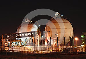 Oil Refinery at Night