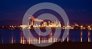 Oil Refinery at Night Anacortes photo