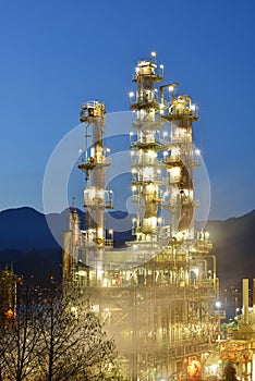 Oil refinery at night, Burnaby