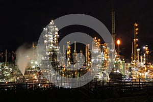 Oil Refinery Night, Burrard Inlet, BC