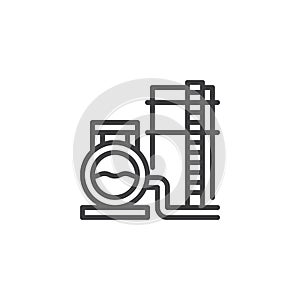 Oil refinery outline icon