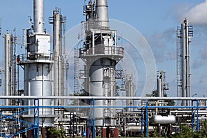 Oil refinery petrochemical plant pipelines and chimney industry