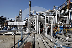 Oil refinery pipes photo