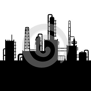 Oil Refinery Plant and Chemical Factory Silhouette