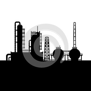 Oil Refinery Plant and Chemical Factory Silhouette