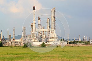 Oil refinery plant at field in industrial estate