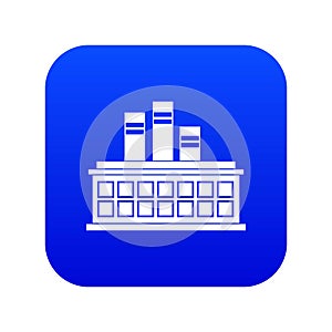 Oil refinery plant icon digital blue