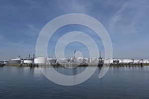 Oil refinery plant from industry zone, Aerial view oil and gas industrial