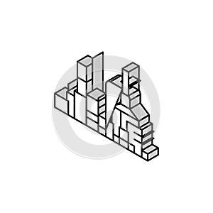 oil refinery plant petroleum engineer isometric icon vector illustration