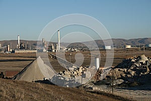 Oil refinery scene