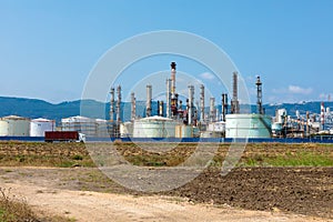 Oil refinery and storage tanks in Israel