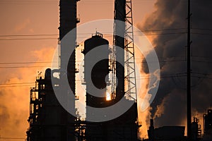 Oil Refinery at Sunrise