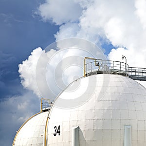 Oil refinery tanks