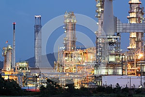 Oil refinery at twilight